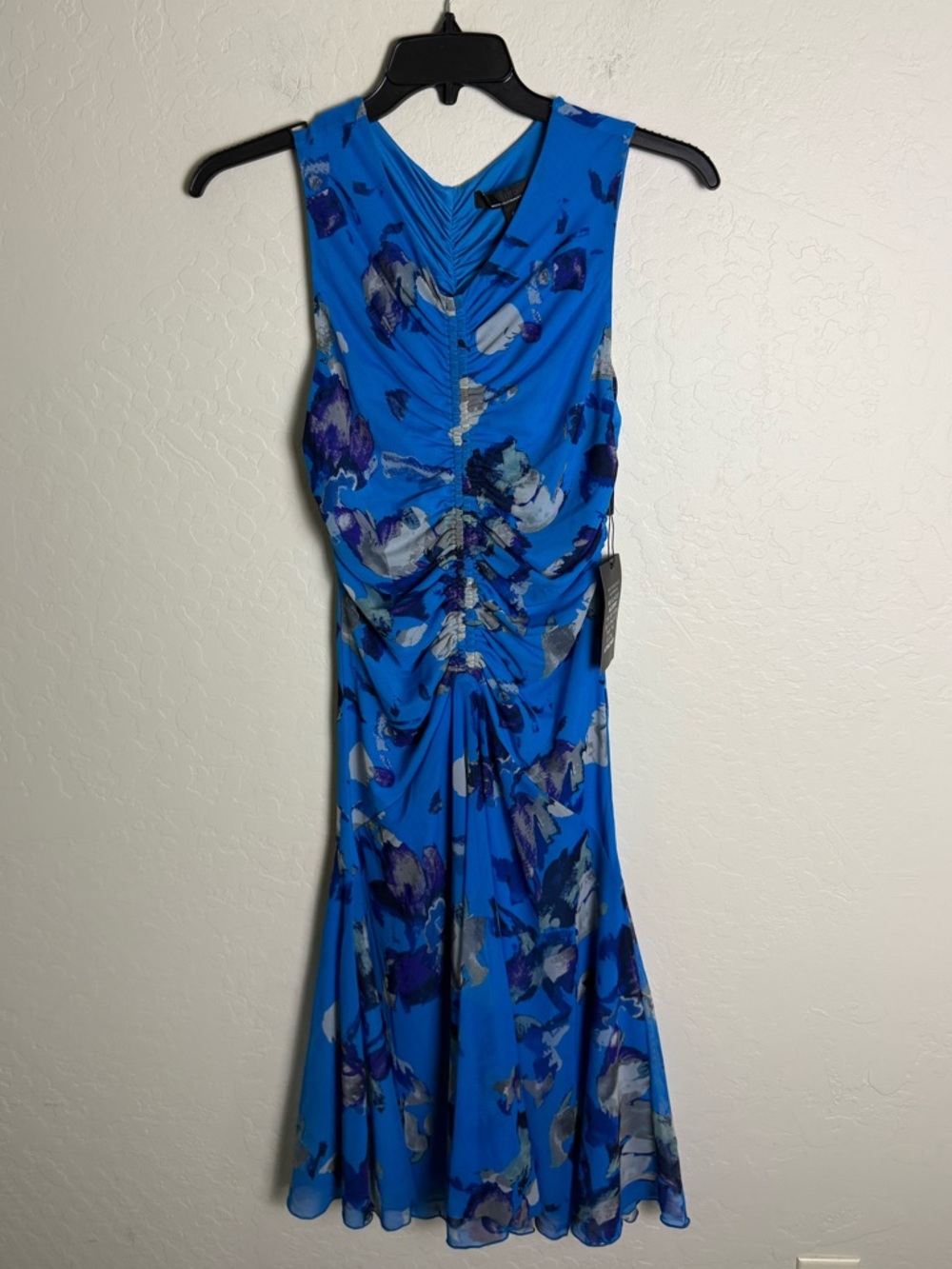 WHBM White House Black Market Sleeveless Floral Shirred Mesh Midi Dress 6 NWT - Picture 3 of 14